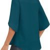 Women's 2024 Summer Chiffon Blouses Bell Short Sleeve Tshirts Casual Loose Flowy Dressy Work Tops for Leggings Blouse