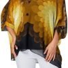 Women Chiffon Blouse Floral Batwing Sleeve Beach Cover Loose Tunic Shirt Tops