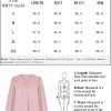 Women's Long Sleeve V Neck Shirt Dressy Pleated Top Casual Loose Chiffon Blouses