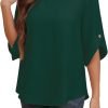 Women's 2024 Summer Chiffon Blouses Bell Short Sleeve Tshirts Casual Loose Flowy Dressy Work Tops for Leggings Blouse