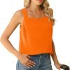 Blouse Tank Tops for Women Casual Summer Square Neck Chiffon Blouse Loose Flowy Sleeveless Tunic Shirts