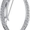 Letter Brooch Pins Initial Rhinestone Brooch for Women Crafts Silvery A-Z