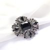 Vintage Austrian Crystal Rhinestone Cross Flowers Shaped Brooch Pin Elegant Jewelry For Women Girls