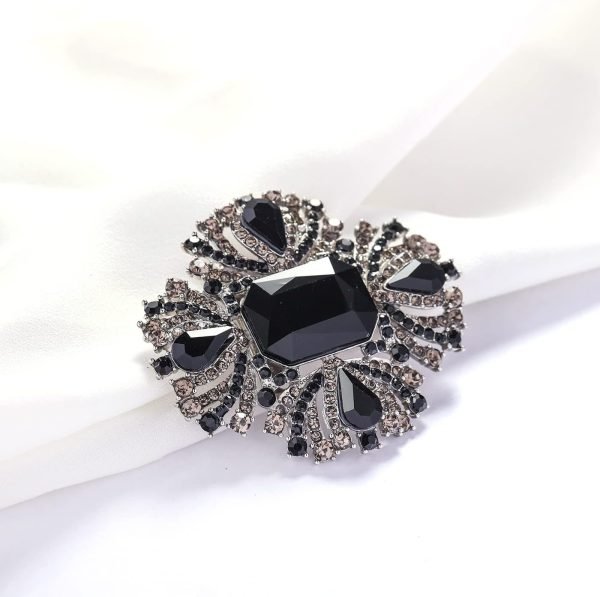 61flWuXqlBL._AC_SL1400 Vintage Austrian Crystal Rhinestone Cross Flowers Shaped Brooch Pin Elegant Jewelry For Women Girls