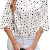 Women's Chiffon Blouse 3/4 Sleeve Crew Neck Loose Tops Casual Blouses Shirt