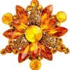 Colorful Rhinestone Crystal Sunflower Brooch Pin for Women Dress Hat Decoration