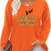 Plus Size T Shirt for Women Long Sleeve Raglan Tops Tee Shirts Color Block Top Leopard Plaid Print XL-5XL 14W-28W