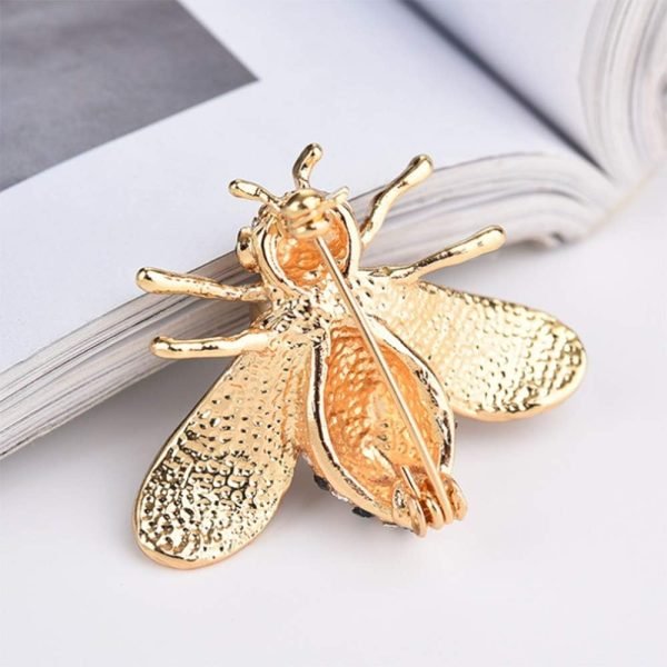 61j8miIeSDL._AC_SL1000 Honey Bee Brooches Crystal Insect Themed Bee Brooch Animal Fashion Shell Pearl Brooch Pin Gold Tone