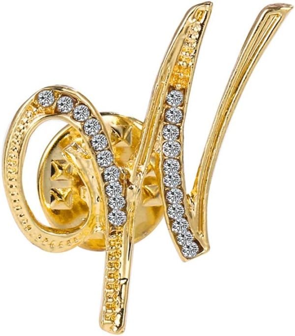 61jlmI-nmuL._AC_SL1000 Initial Letter Brooch Pin Small Lapel Pin Tie Tack Name Personalized Gifts for Women Men Gold A-Z
