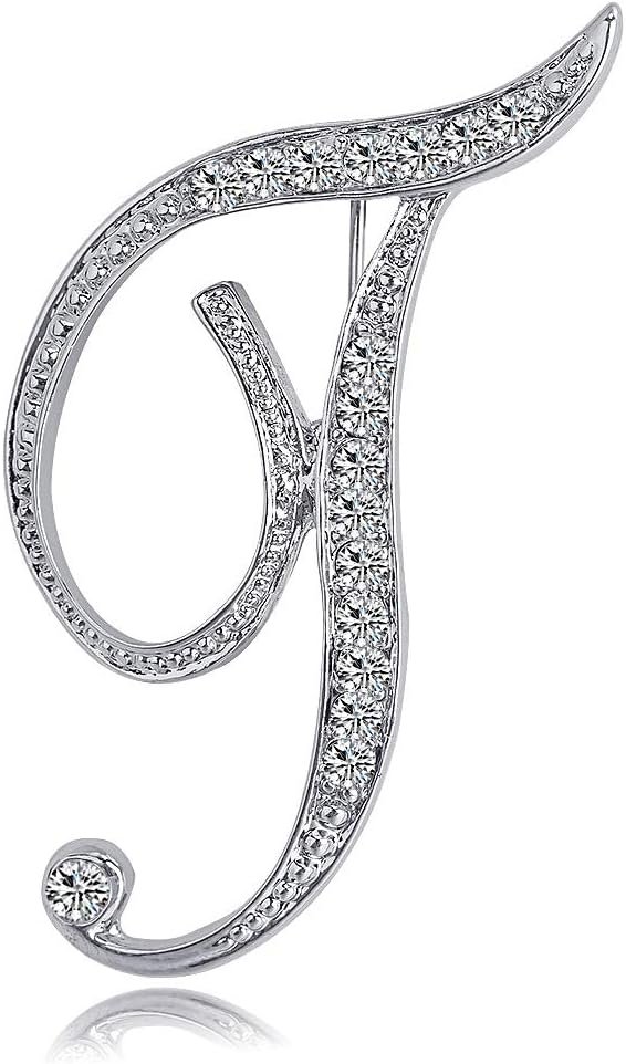 61oajcBgYML._AC_SL1000 Letter Brooch Pins Initial Rhinestone Brooch for Women Crafts Silvery A-Z