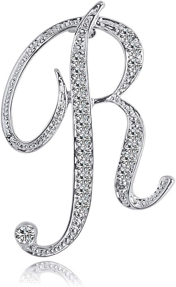 61pkOSb2sOL._AC_SL1000 Letter Brooch Pins Initial Rhinestone Brooch for Women Crafts Silvery A-Z
