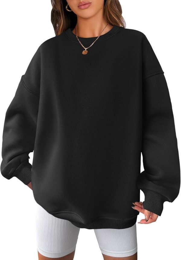 61tPMRxY5wL._AC_SL1500 Women Oversized Sweatshirts Hoodies Fleece Crewneck Pullover Top Casual Fall Outfits Preppy Clothes Teen Girls 2024
