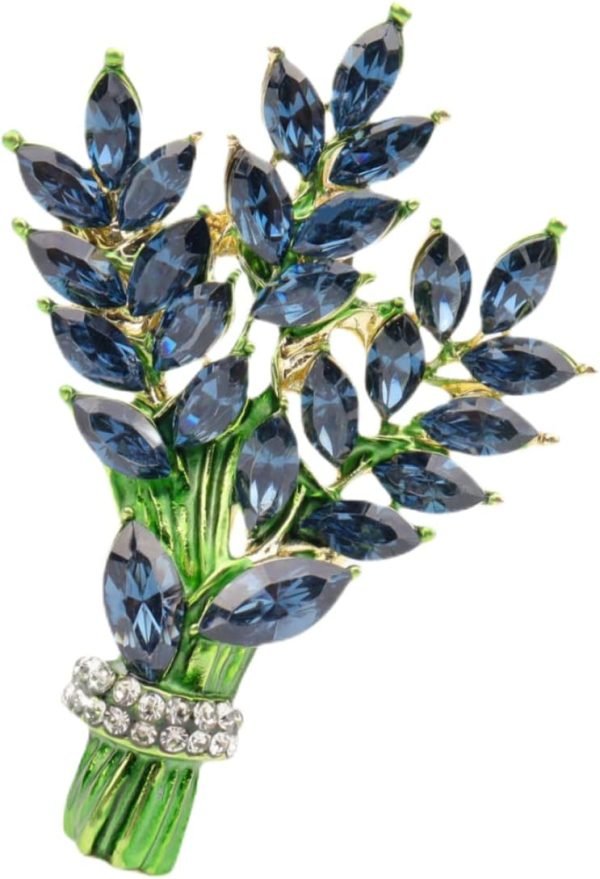 Lavender flower brooch crystal rhinestone tulip brooch elegant accessories jewelry women brooches and pins fashion jewelry wedding flowers lapel pin