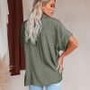 Women Chiffon Button Down Shirts with Pocket Short Sleeve Office Blouses V Neck Casual Business Tops Slim Fit Shirts