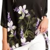 Women Chiffon Blouse Floral Batwing Sleeve Beach Cover Loose Tunic Shirt Tops