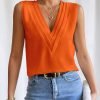 Sleeveless Chiffon Tops for Women Summer Triple V-neck T Shirts Business Office Dressy Outfit Blouse