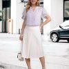 Womens Dressy Chiffon Blouses Summer Puff Petal Short Sleeve Shirts V Neck Casual Work Tops