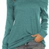 Women's Long Sleeve Boat Neck Off Shoulder Blouse Tops