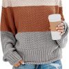 Womens 2024 Winter Fall Solid Turtleneck High Neck Balloon Long Sleeve Sweaters Pullover Outerwear
