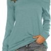 Women's Long Sleeve Boat Neck Off Shoulder Blouse Tops