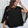 Women Summer Batwing Sleeve Chiffon Tunic Tops Dressy Scoop Neck Casual Loose Flowy Shirts