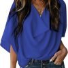 Womens Blouses and Tops Short Sleeve Chiffon Shirts and Tops
