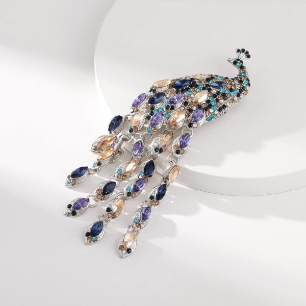 716_OEoqXFL._AC_SL1500 Rhinestone Peacock Tassel Brooch Pins for Women Fashion