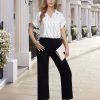 Women's Short Sleeve Chiffon Blouses Office Work Dress Shirts Business Casual Tops