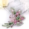 Big Large Brooch Pin Austrian Crystal Leaf Shape Bouquet Rhinestone Scarf Decoration Wreath Cloth Brooches Pins For Women Girls