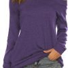 Women's Long Sleeve Boat Neck Off Shoulder Blouse Tops