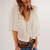 Women's Sexy Low Cut Chiffon Shirt  3/4 Sleeve V Neck Sheer Button Down Blouse Cute Ruffle Lace Trim Top