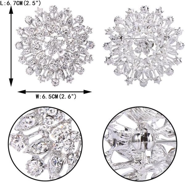 71C-fvZiRUL._AC_SL1024 Women's Austrian Crystal Elegant Flower Leaf Bridal Corsage Brooch Pin