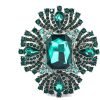 Vintage Austrian Crystal Rhinestone Cross Flowers Shaped Brooch Pin Elegant Jewelry For Women Girls