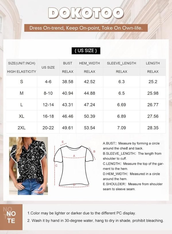 71FGoy_WSfL._AC_SL1500 Womens Tops Summer Casual Boho Floral Print Short Sleeve Half Button Down V Neck Chiffon Blouses Shirts
