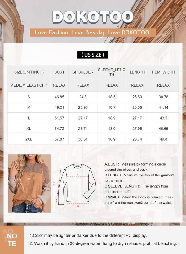 71L2R1vy2LL._AC_SL1500 Womens Fashion 2024 Color Block Long Sleeve Crewneck Knitted Casual Loose Pullover Shirts Tops