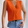 Sleeveless Chiffon Tops for Women Summer Triple V-neck T Shirts Business Office Dressy Outfit Blouse