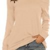 Women's Long Sleeve Boat Neck Off Shoulder Blouse Tops