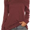 Women's Long Sleeve Boat Neck Off Shoulder Blouse Tops