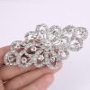 4 Inch Flower Ribbon Brooch Clear Austrian Crystal
