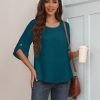 Women's 2024 Summer Chiffon Blouses Bell Short Sleeve Tshirts Casual Loose Flowy Dressy Work Tops for Leggings Blouse