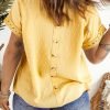 Women Plus Size Tops Crewneck Short Sleeve Lace Crochet Loose Casual Summer Blouses Shirts(1X-5X)