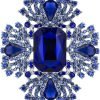 Vintage Austrian Crystal Rhinestone Cross Flowers Shaped Brooch Pin Elegant Jewelry For Women Girls