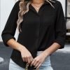 Women Button Down Shirts with Pockets Long Sleeve Office Blouses Casual Business Tops Slim Fit Chiffon Shirts S-XXL