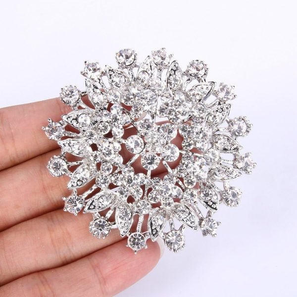 71d1eAdWC_L._AC_SL1024 Women's Austrian Crystal Elegant Flower Leaf Bridal Corsage Brooch Pin