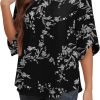 Women's 2024 Summer Chiffon Blouses Bell Short Sleeve Tshirts Casual Loose Flowy Dressy Work Tops for Leggings Blouse