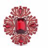 Vintage Austrian Crystal Rhinestone Cross Flowers Shaped Brooch Pin Elegant Jewelry For Women Girls