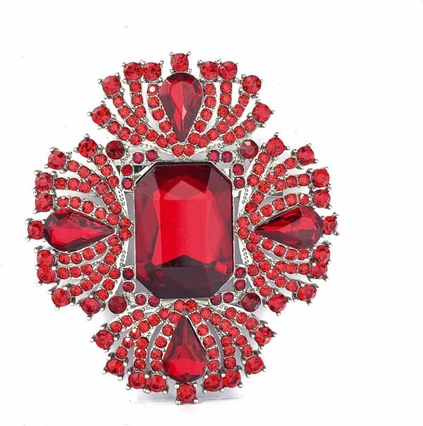 71fHdfMRerL._AC_SL1400 Vintage Austrian Crystal Rhinestone Cross Flowers Shaped Brooch Pin Elegant Jewelry For Women Girls