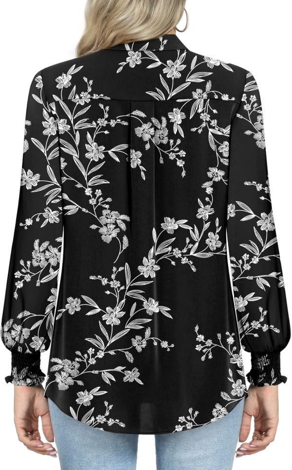 71fbOYkiylL._AC_SL1500 Women's Fall Long Sleeve Chiffon Blouse Winter V-Neck Tunic Tops Business Shirt