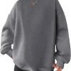 Women Oversized Sweatshirts Hoodies Fleece Crewneck Pullover Top Casual Fall Outfits Preppy Clothes Teen Girls 2024