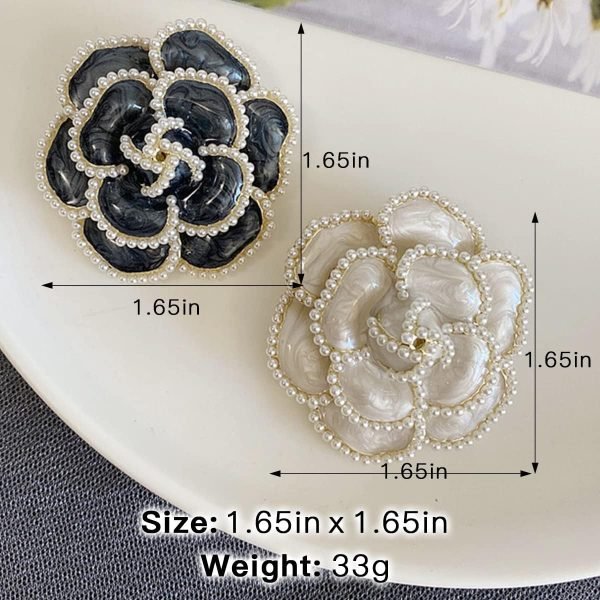 71hn47zC1UL._AC_SL1200 2 Pieces Flower Brooch Pin Petal Elegant Exquisite Art Brooch for Women Wedding Banquet Party Brooch Simple Pin